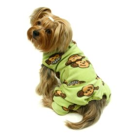 Silly Monkey Front Sleeveless Fleec Pajamas - Lime - L